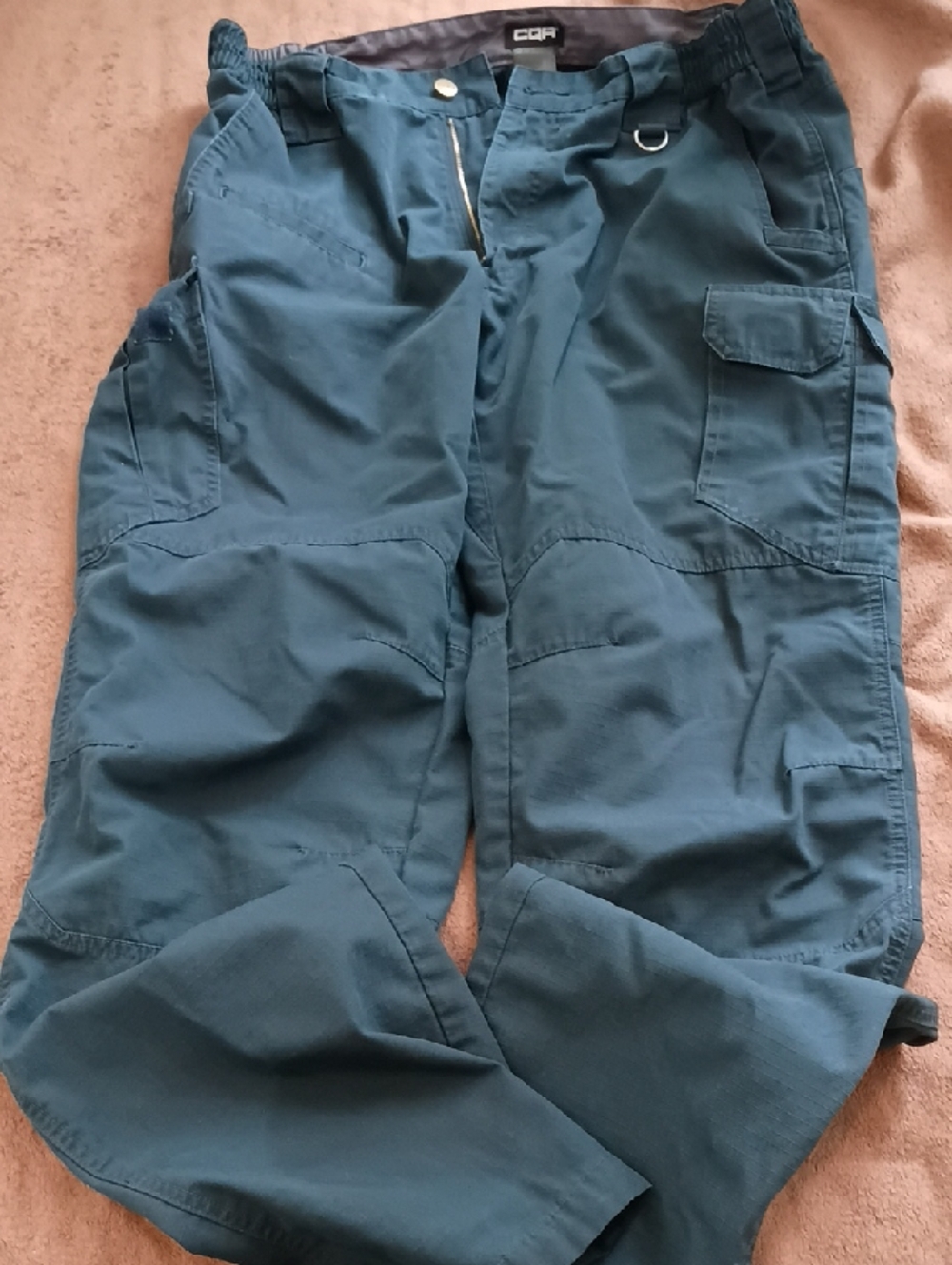 CQR Men's Teal Cargo Pants - Utility Work Trousers